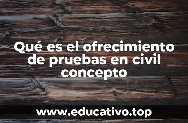 Qué es el ofrecimiento de pruebas en civil concepto