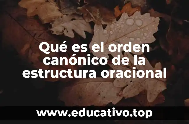 Qué es el orden canónico de la estructura oracional