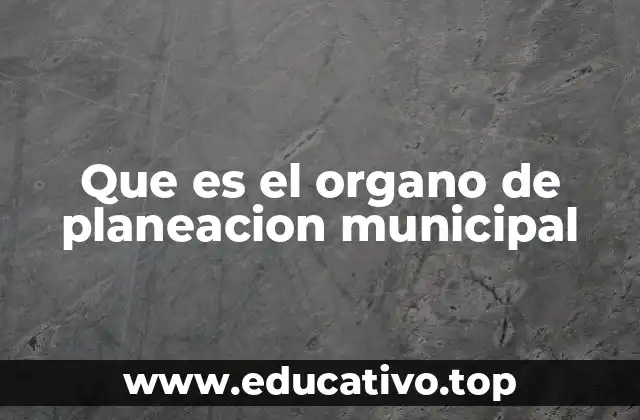 Que es el organo de planeacion municipal