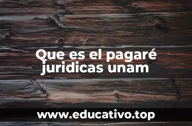 Que es el pagaré juridicas unam