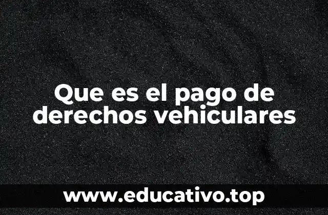 Que es el pago de derechos vehiculares