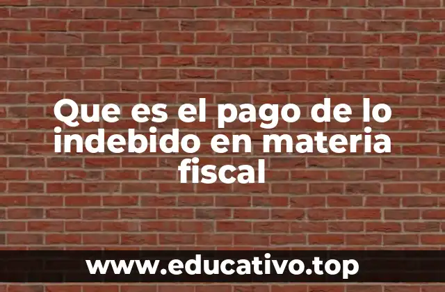 Que es el pago de lo indebido en materia fiscal
