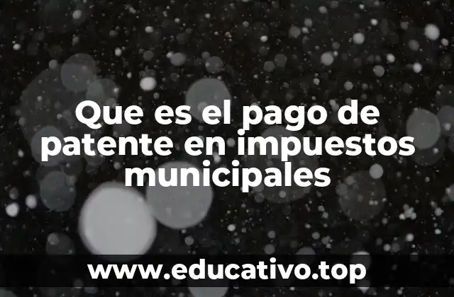 Que es el pago de patente en impuestos municipales