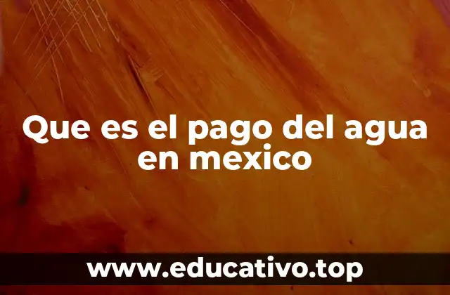 Que es el pago del agua en mexico