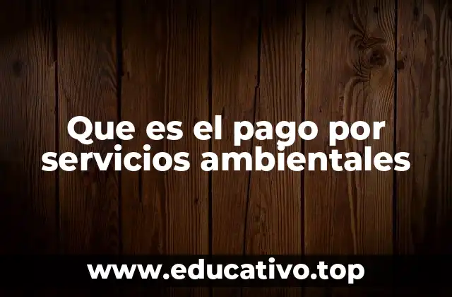 Que es el pago por servicios ambientales