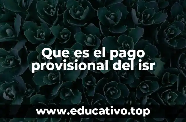 Que es el pago provisional del isr