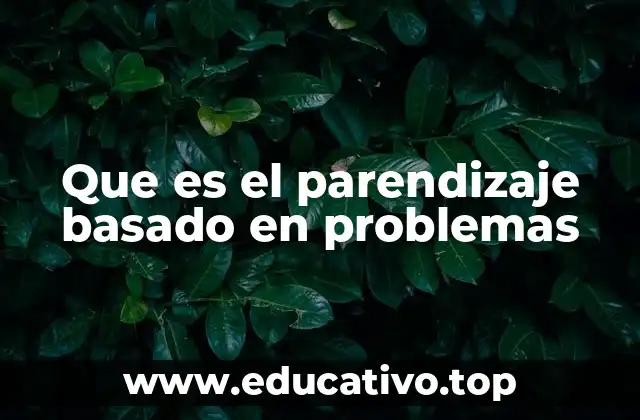Que es el parendizaje basado en problemas