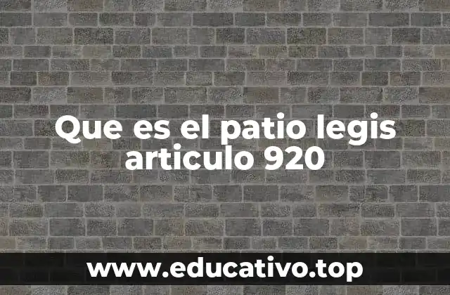 Que es el patio legis articulo 920