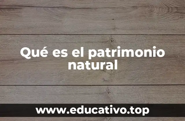 Qué es el patrimonio natural
