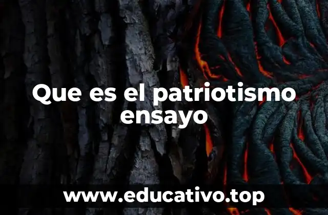 Que es el patriotismo ensayo