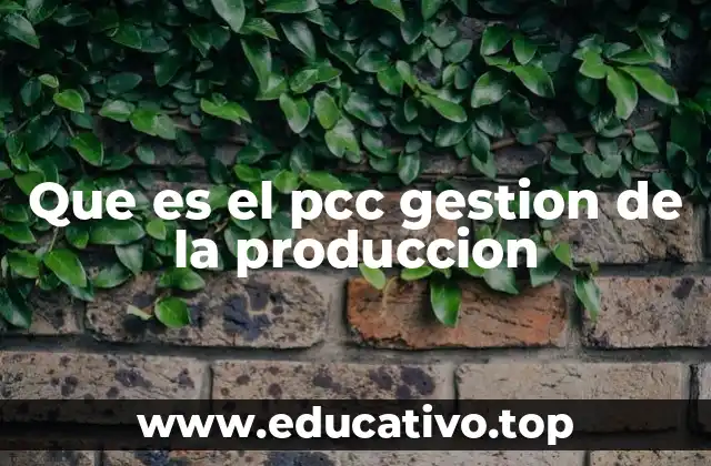 Que es el pcc gestion de la produccion