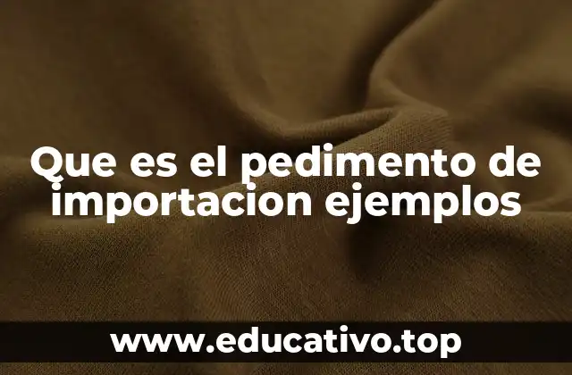 Que es el pedimento de importacion ejemplos