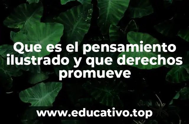 Que es el pensamiento ilustrado y que derechos promueve