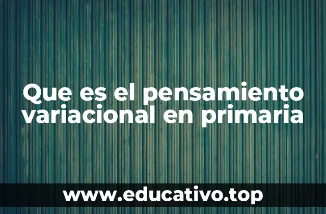 Que es el pensamiento variacional en primaria