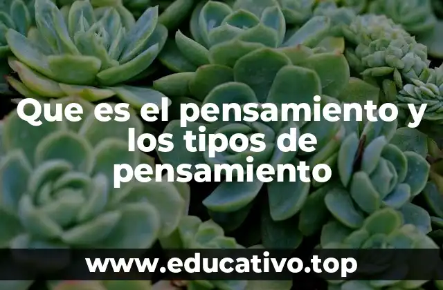 Que es el pensamiento y los tipos de pensamiento
