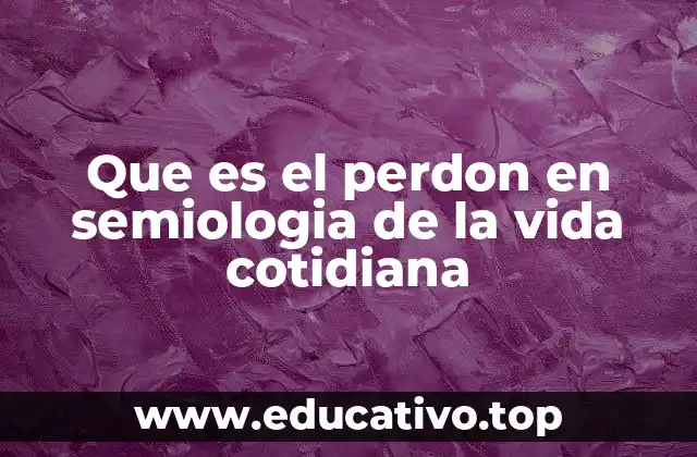 Que es el perdon en semiologia de la vida cotidiana