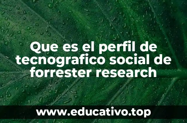 Que es el perfil de tecnografico social de forrester research