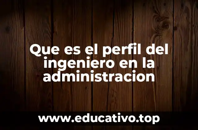 Que es el perfil del ingeniero en la administracion