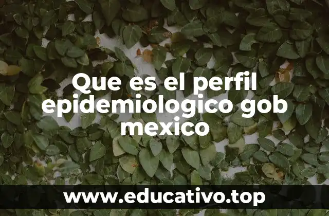 Que es el perfil epidemiologico gob mexico