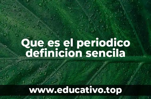 Que es el periodico definicion sencila