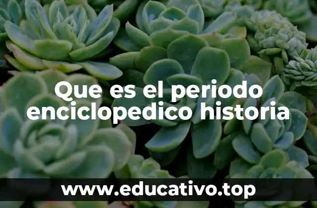 Que es el periodo enciclopedico historia