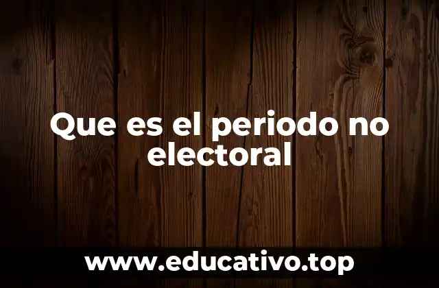 Que es el periodo no electoral