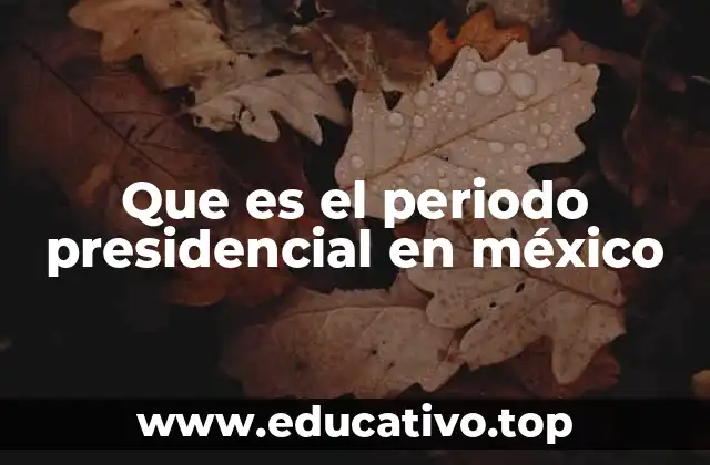 Que es el periodo presidencial en méxico