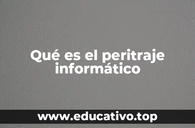 Qué es el peritraje informático