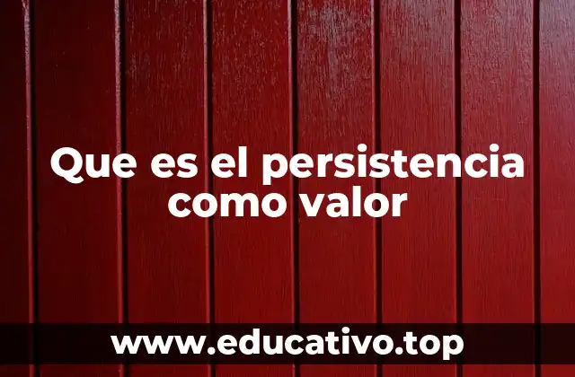 Que es el persistencia como valor