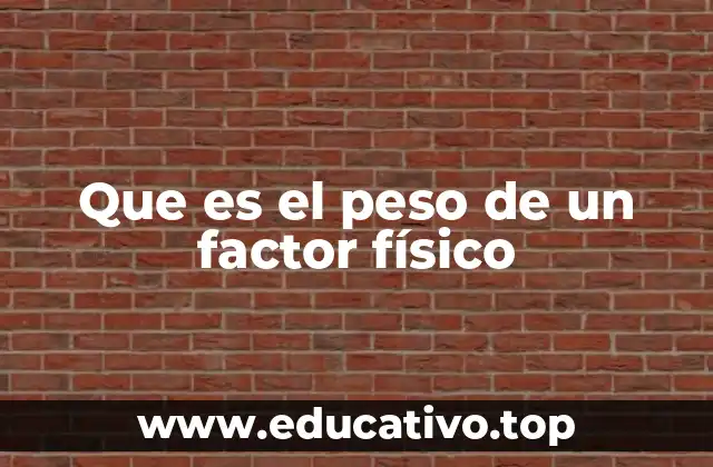 Que es el peso de un factor físico