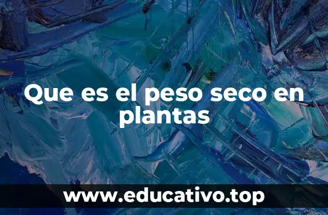 Que es el peso seco en plantas