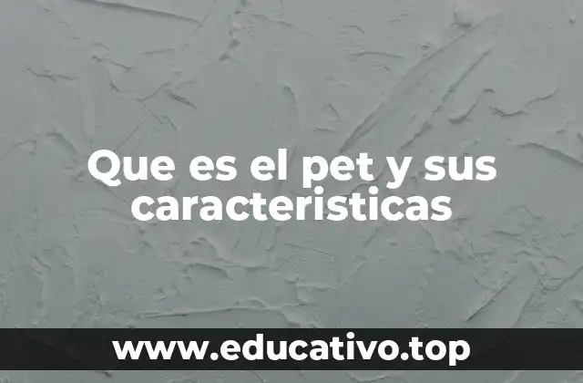 Que es el pet y sus caracteristicas