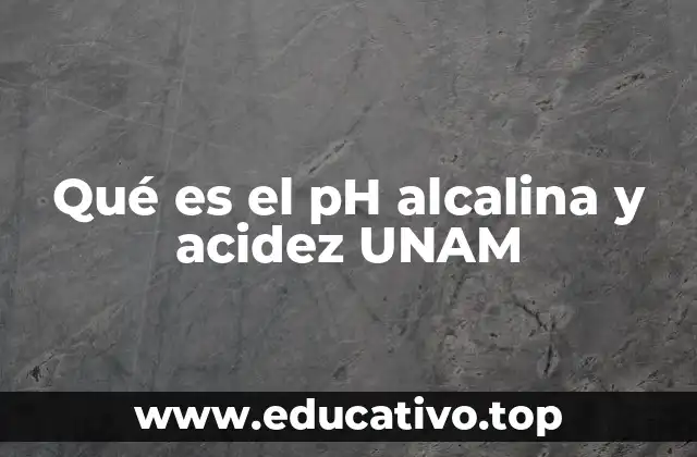 Qué es el pH alcalina y acidez UNAM