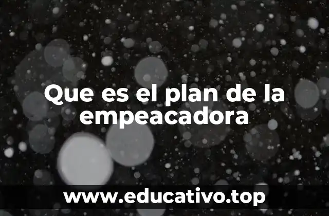 Que es el plan de la empeacadora