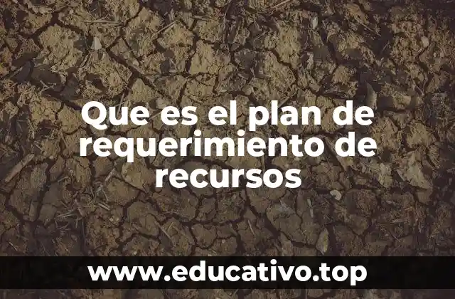 Que es el plan de requerimiento de recursos
