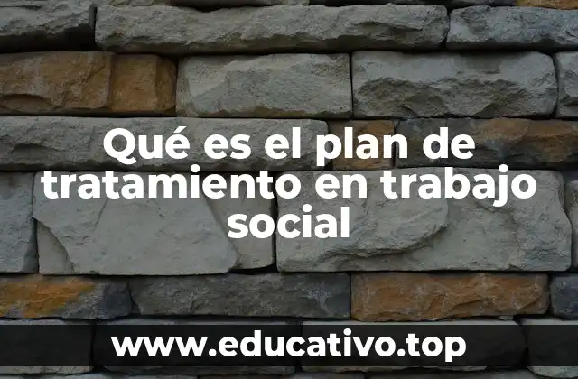Qué es el plan de tratamiento en trabajo social