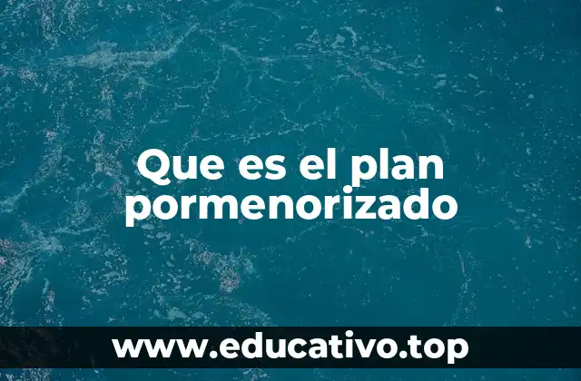 Que es el plan pormenorizado