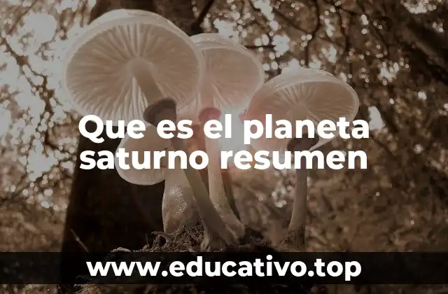 Que es el planeta saturno resumen