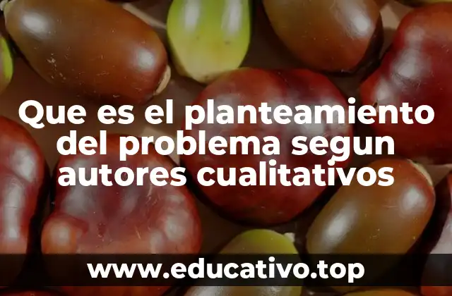 Que es el planteamiento del problema segun autores cualitativos