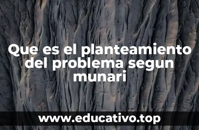 Que es el planteamiento del problema segun munari