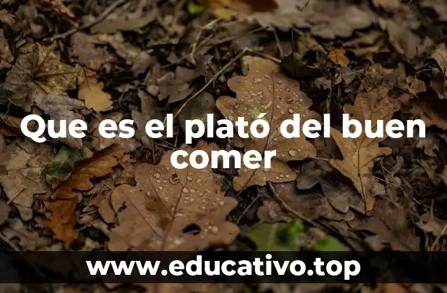 Que es el plató del buen comer