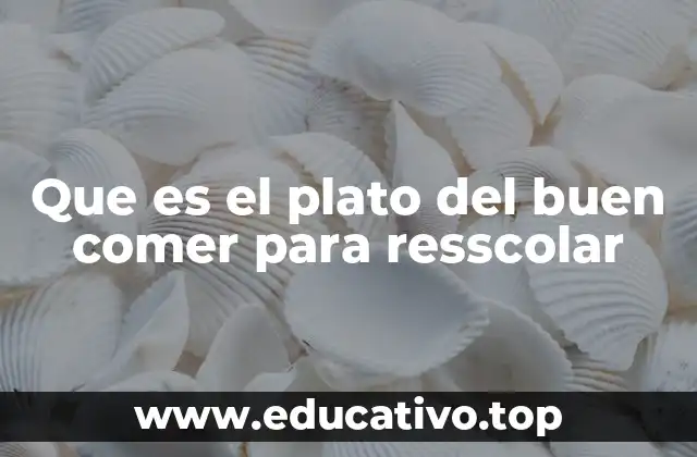 Que es el plato del buen comer para resscolar