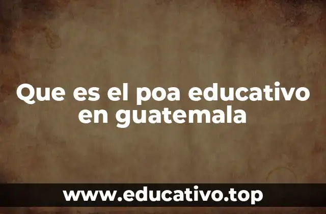 Que es el poa educativo en guatemala