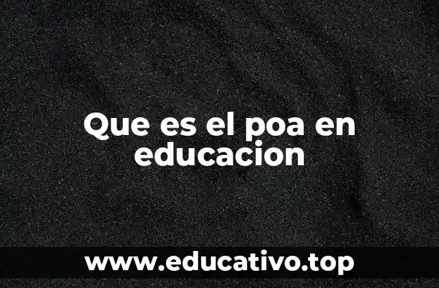 Que es el poa en educacion
