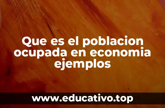 Que es el poblacion ocupada en economia ejemplos