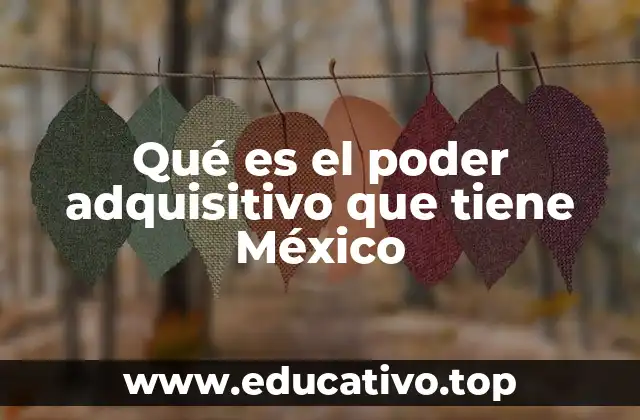 Qué es el poder adquisitivo que tiene México