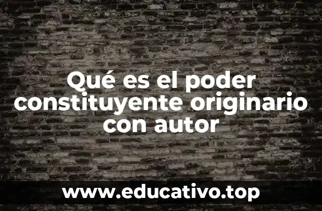 Qué es el poder constituyente originario con autor