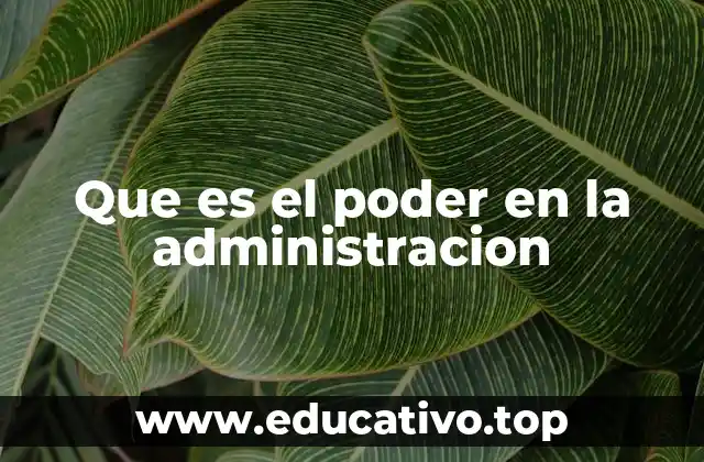 Que es el poder en la administracion