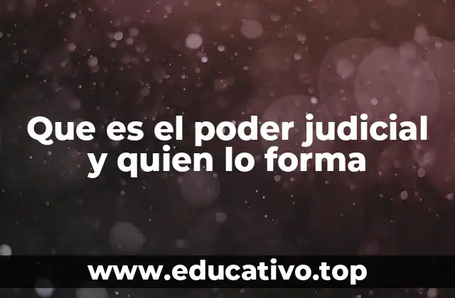 Que es el poder judicial y quien lo forma