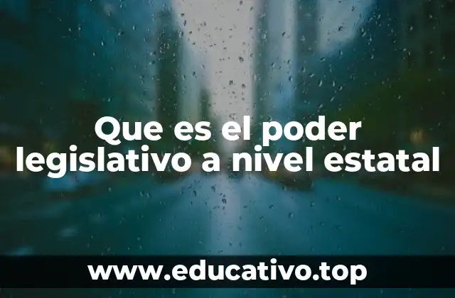 Que es el poder legislativo a nivel estatal